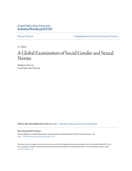 A Global Examination of Social Gender and Sexual Norms Matthew Ah Rvey Grand Valley State University
