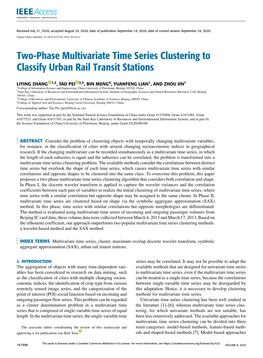 Two-Phase Multivariate Time Series Clustering to Classify Urban Rail Transit Stations