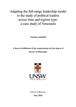 Adapting the Full-Range Leadership Model to the Study of Political Leaders Across Time and Regime Type: a Case Study of Venezuela