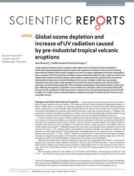 Global Ozone Depletion and Increase of UV Radiation Caused by Pre