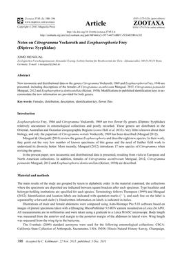 Notes on Citrogramma Vockeroth and Eosphaerophoria Frey (Diptera: Syrphidae)