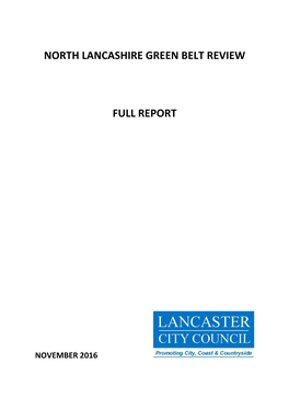 North Lancashire Green Belt Review Full Report
