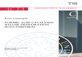 Formic Acid Catalysed Xylose Dehydration Into Furfural