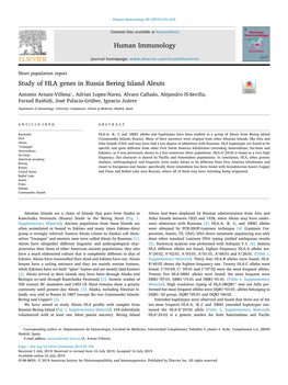 Study of HLA Genes in Russia Bering Island Aleuts