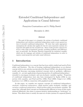 Extended Conditional Independence and Applications in Causal Inference