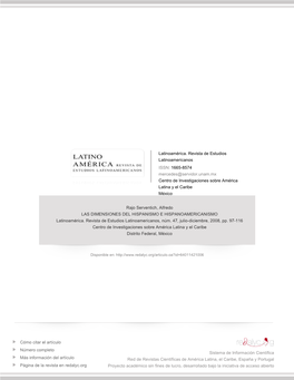 LAS DIMENSIONES DEL HISPANISMO E HISPANOAMERICANISMO Latinoamérica