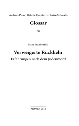 Glossar Verweigerte Rückkehr