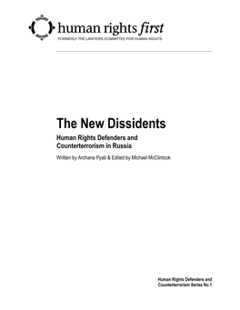 The New Dissidents Human Rights Defenders and Counterterrorism in Russia