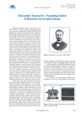 Alexander Samoylov: Founding Father of Russian Electrophysiology