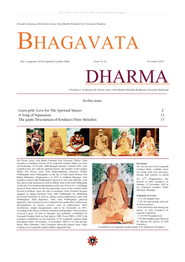 Bhagavata Dharma – the E- Magazine of Sri Gopinath Gaudiya Math Page | 2