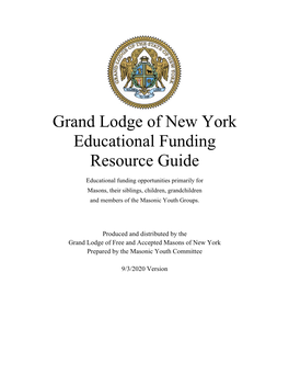 Grand Lodge of New York Educational Funding Resource Guide