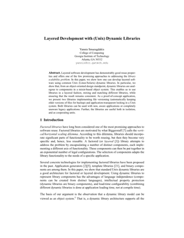 Layered Development with (Unix) Dynamic Libraries