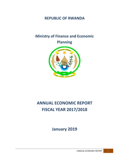 ANNUAL ECONOMIC REPORT FISCAL YEAR 2017/2018 January 2019