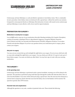Ureteroscopy and Laser Lithotripsy Is a Safe and Effective Operation to Treat Kidney Stones