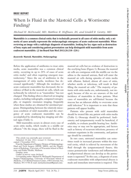 When Is Fluid in the Mastoid Cells a Worrisome Finding?