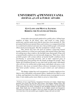 Gun Laws and Mental Illness: Ridding the Statutes of Stigma