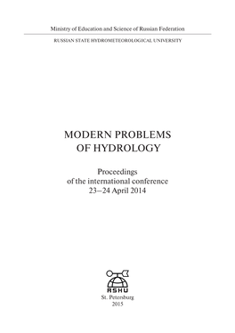 Modern Problems of Hydrology