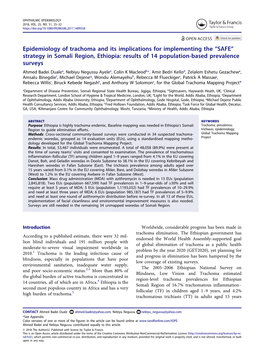 “SAFE” Strategy in Somali Region, Ethiopia: Results of 14