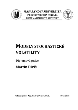 Modely Stochastické Volatility