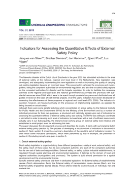 Indicators for Assessing the Quantitative Effects of External