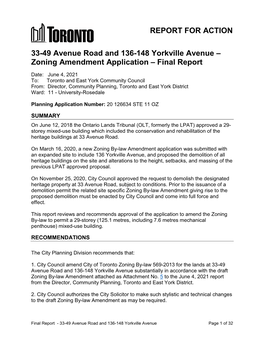 33-49 Avenue Road and 136-148 Yorkville Avenue – Zoning Amendment Application – Final Report