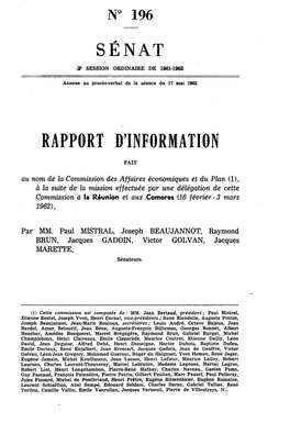 Rapport D'information