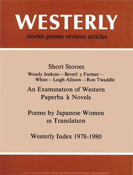 Wendy Jenklns-Beverl Y Farmer­ White-Leigh Alhson-Ron Twaddle an Examination of Western Paperba K Novels