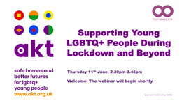 Supporting Young LGBTQ+ People During Lockdown and Beyond