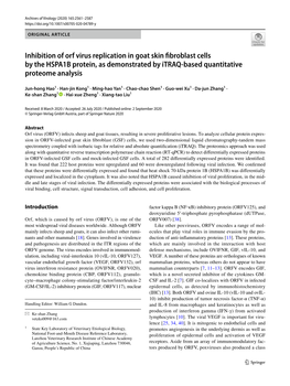 Inhibition of Orf Virus Replication in Goat Skin Fibroblast Cells by the HSPA1B