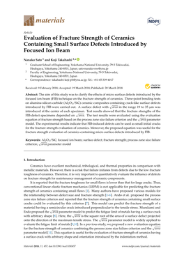 Evaluation of Fracture Strength of Ceramics Containing Small Surface Defects Introduced by Focused Ion Beam