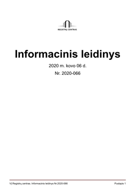 Informacinis Leidinys 2020 M