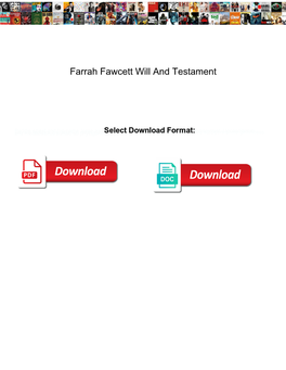 Farrah Fawcett Will and Testament