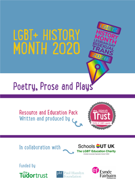 LGBT+ History Month 2020: Poetry, Prose and Plays