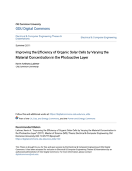 Improving the Efficiency of Organic Solar Cells by Varying the Material Concentration in the Photoactive Layer