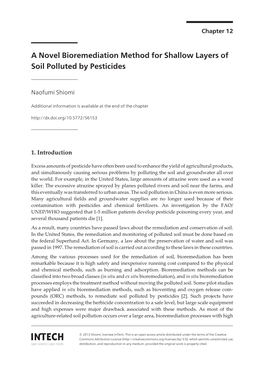 A Novel Bioremediation Method for Shallow Layers of Soil Polluted by Pesticides