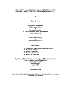 The Genetic and Molecular Characterization of the Polycystic Kidney Disease-Causing Mouse Gene Bicc1