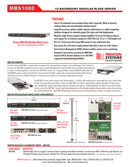 Mbs1000 1U Rackmount Modul Ar Blade Server