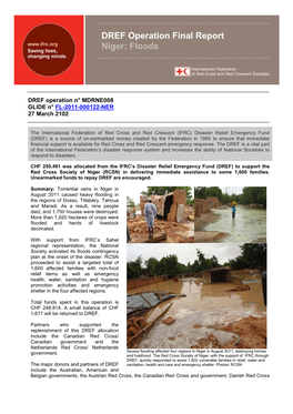 DREF Operation Final Report Niger: Floods