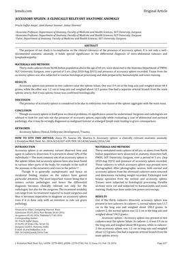 Accessory Spleen: a Clinically Relevant Anatomic Anomaly