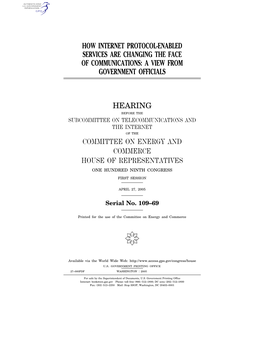 How Internet Protocol-Enabled Services Are Changing the Face of Communications: a View from Government Officials