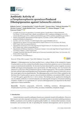 Antibiotic Activity of a Paraphaeosphaeria Sporulosa-Produced Diketopiperazine Against Salmonella Enterica