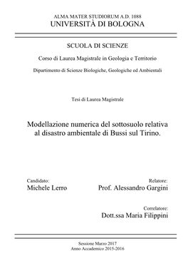 Tesi Di Laurea Magistrale