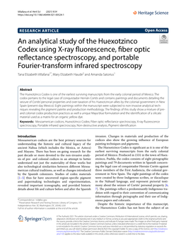 An Analytical Study of the Huexotzinco Codex Using X-Ray Fluorescence