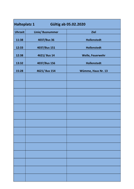 Halteplatz 1 Gültig Ab 05.02.2020