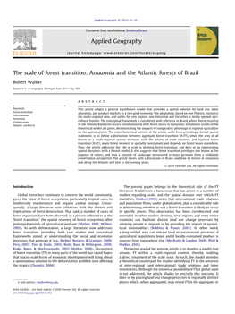 The Scale of Forest Transition: Amazonia and the Atlantic Forests of Brazil