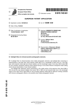 Safelight Filters for Infrared-Sensitive Photographic Elements