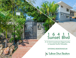 16411 W. Sunset Blvd., Pacific Palisades CA 90272