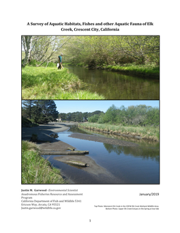 A Survey of Aquatic Habitats, Fishes and Other Aquatic Fauna of Elk Creek, Crescent City, California