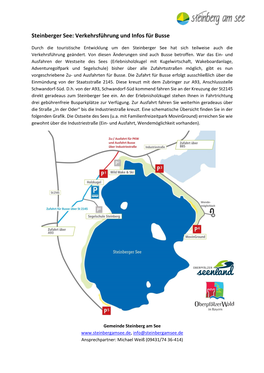 Steinberger See: Verkehrsführung Und Infos Für Busse