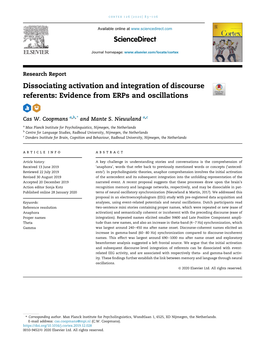 Dissociating Activation and Integration of Discourse Referents: Evidence from Erps and Oscillations